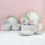 Посуда из керамики «Акварель» набор: 4 тарелки, 4 миски, 4 кружки, 4 блюдца