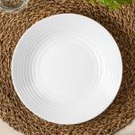 Тарелка глубокая Avvir Carve, 680 мл, d=21.5 см, стеклокерамика, белая