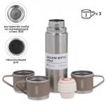 Набор «Мастер К», термос 500 мл и 3 кружки 160 мл, сохраняет тепло 12 ч, нержавеющая сталь