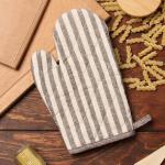 Варежка - прихватка «Доляна. Полоса», коричневая, 25?17 см