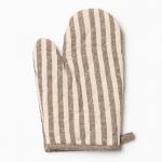 Варежка - прихватка «Доляна. Полоса», коричневая, 25?17 см