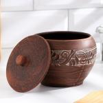 Горшок для жаркого «Ангоб», 700 мл, красная глина