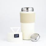 Термокружка TAKE IT EASY New design, 400 мл, сохраняет тепло 12 ч, термометр, сито, бежевый