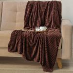 Плед «Этель. Клетка», 150?200 см, корал-флис, коричневый