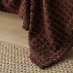 Плед «Этель. Клетка», 150?200 см, корал-флис, коричневый