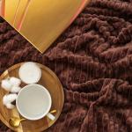 Плед «Этель. Клетка», 150?200 см, корал-флис, коричневый