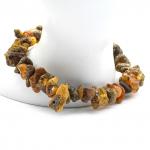 Браслет из натурального янтаря крошка цв.коньячный, зеленый