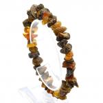 Браслет из натурального янтаря крошка цв.коньячный, зеленый