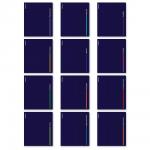 Комплект тетрадей общих ученических с пластиковой обложкой ErichKrause CoverPro Indigo, 48 листов, кл./лин., со спр. мат. (пакет 12 шт.)