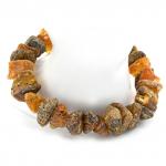 Браслет из натурального янтаря крошка цв.коньячный, зеленый