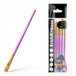 .Кисти ErichKrause Art Spirit для рисования и декорирования, синтетика, розовые, 10 штук  (в полибеге с европодвесом)