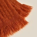 Плед «Этель» Relief, 130?170 см, 100% акрил, цвет терракотовый