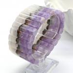 Браслет из Агата кружевного с включением аметиста сегмент 40*9мм, 119г