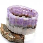 Браслет из Агата кружевного с включением аметиста сегмент 40*9мм, 119г