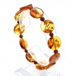 Браслет из янтаря круг 14мм цвет коньячный