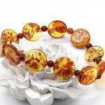 Браслет из янтаря круг 14мм цвет коньячный