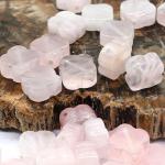 Бусина Клевер из розового кварца 11мм, 1 шт