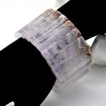 Браслет из Агата кружевного с включением аметиста сегмент 40*9мм, 128г