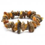 Браслет из природного янтаря крошка цв.коньячный, зеленый