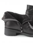 01-5575-1 BLACK Ботинки демисезонные женские (натуральная кожа, натуральная байка)