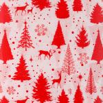 Набор ErichKrause Decor 4 листа упаковочной бумаги тишью Елочки красные 50х70см