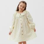 Платье для девочки KAFTAN: Summer cotton на пуговицах, цвет молочный, рост 98-104 см
