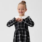 Платье детское KAFTAN «Клетка», чёрное, рост 146-152 см