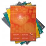 Блокнот на спирали ErichKrause Spiralblock, А4, 80 листов, клетка, перфорация, микроперфорация, твердая подложка_MIX-PACK