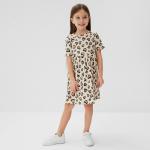 Платье для девочки KAFTAN: Leo love, бежевое, рост 98-104 см