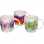 Кружка керамическая 330мл Краски, микс цветов, белая