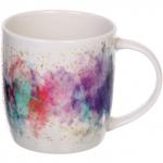 Кружка керамическая 330мл Краски, микс цветов, белая