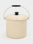 Ведро эмалированное, 10 л, без декора, с крышкой и ручкой, слоновое
