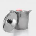 Ведро, 12 л, с крышкой, нержавеющая сталь