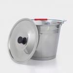 Ведро, 7 л, с крышкой, нержавеющая сталь