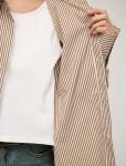 Бежевая полосатая рубашка с топом