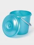 Ведро с крышкой «Соло», 7 л, перламутровое бирюзовое