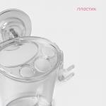 Держатель для зубных щёток и пасты самоклеящийся Доляна Elemental, 12.5?11.5?11 см, прозрачный