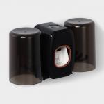 Держатель для зубных щёток с выдавливателем для зубной пасты, стакан 2 шт., 20?10.2?6.2 см, чёрный