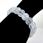 Браслет граненый 14*10мм из кварца цв.аквамарин