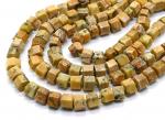 Дендритовый опал желтого цвета шестигранник 14*12*10мм, 41см, 34 бусины