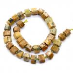 Дендритовый опал желтого цвета шестигранник 14*12*10мм, 41см, 34 бусины