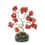 Дерево счастья из коралла на змеевике 35*35*80мм