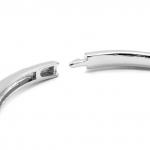 Браслет "Переплет" серебристый с фианитами