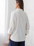 Блузка в полоску с цельнокроеным рукавом 3/4 из эластичного хлопка