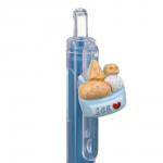 Авторучка гелевая синяя, вращающаяся фигурка на клипе "Сладости", антискользящая накладка, 4 дизайна