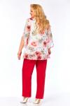Блуза Элль стиль 2213/13а белый принт маки