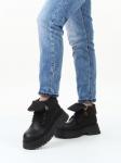 01-A14-1 BLACK Ботинки демисезонные женские (натуральная кожа)