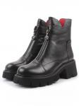 01-BE22B-8A BLACK Ботинки демисезонные женские (натуральная кожа, байка)