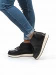 01-5172-1 BLACK Ботинки женские демисезонные (натуральная кожа, байка)