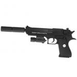 304993 Пистолет с лазер. прицелом, с глушителем в пак. в кор.2*54шт